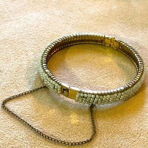 Vintage glass Pearl bangle bracelet from the 1960s.